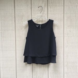 Metaphor black fluttery sleeveless blouse, S